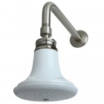 Kingston Brass Victorian Ceramic Showerhead with 12" Shower Arm Combo, Brushed Nickel