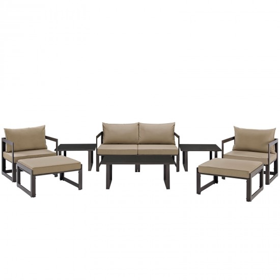 Fortuna 9 Piece Outdoor Patio Sectional Sofa Set