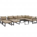 Fortuna 10 Piece Outdoor Patio Sectional Sofa Set