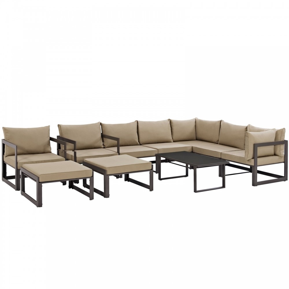 Fortuna 10 Piece Outdoor Patio Sectional Sofa Set