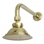 Kingston Brass Victorian Brass Showerhead with 12" Shower Arm Combo, Polished Brass