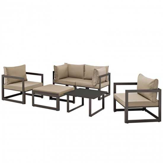 Fortuna 6 Piece Outdoor Patio Sectional Sofa Set