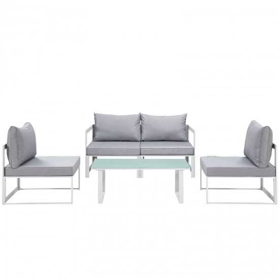 Fortuna 5 Piece Outdoor Patio Sectional Sofa Set