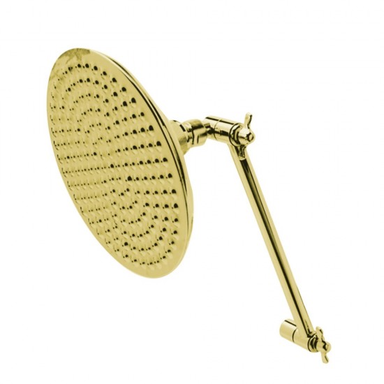 Kingston Brass Victorian Showerhead and High Low Adjustable Arm In Retail Packaging, Polished Brass