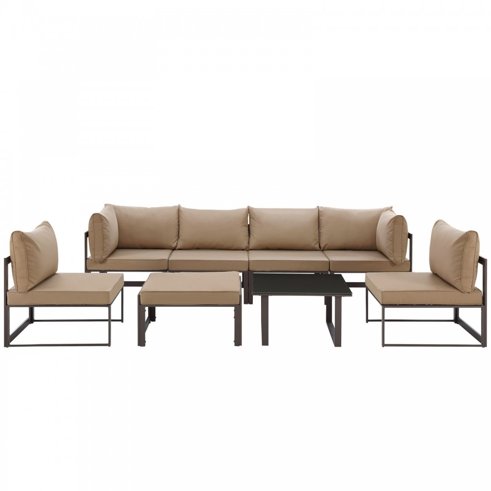 Fortuna 8 Piece Outdoor Patio Sectional Sofa Set