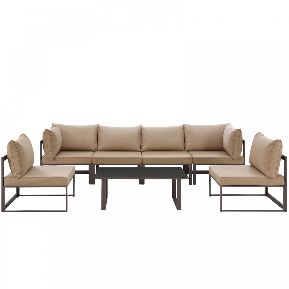 Fortuna 7 Piece Outdoor Patio Sectional Sofa Set