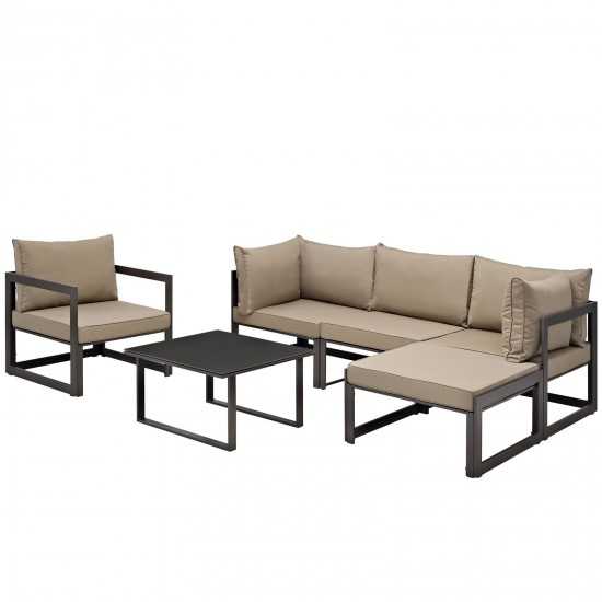 Fortuna 6 Piece Outdoor Patio Sectional Sofa Set