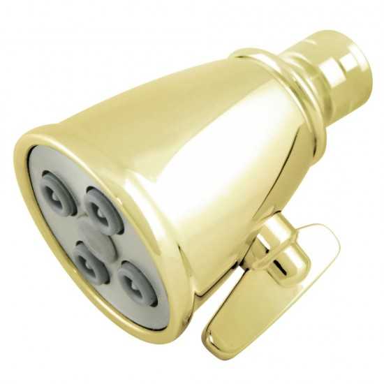 Kingston Brass 2-1/4" Diameter Adjustable Brass Shower Head With 4 Jets, Polished Brass