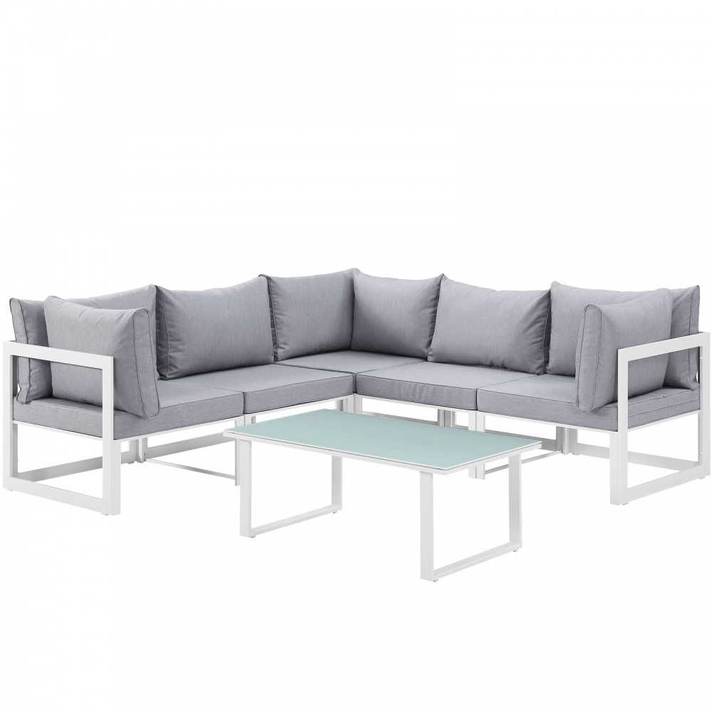 Fortuna 6 Piece Outdoor Patio Sectional Sofa Set