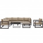 Fortuna 9 Piece Outdoor Patio Sectional Sofa Set