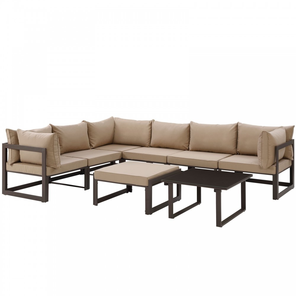 Fortuna 8 Piece Outdoor Patio Sectional Sofa Set