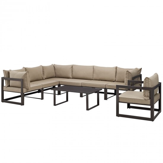 Fortuna 8 Piece Outdoor Patio Sectional Sofa Set