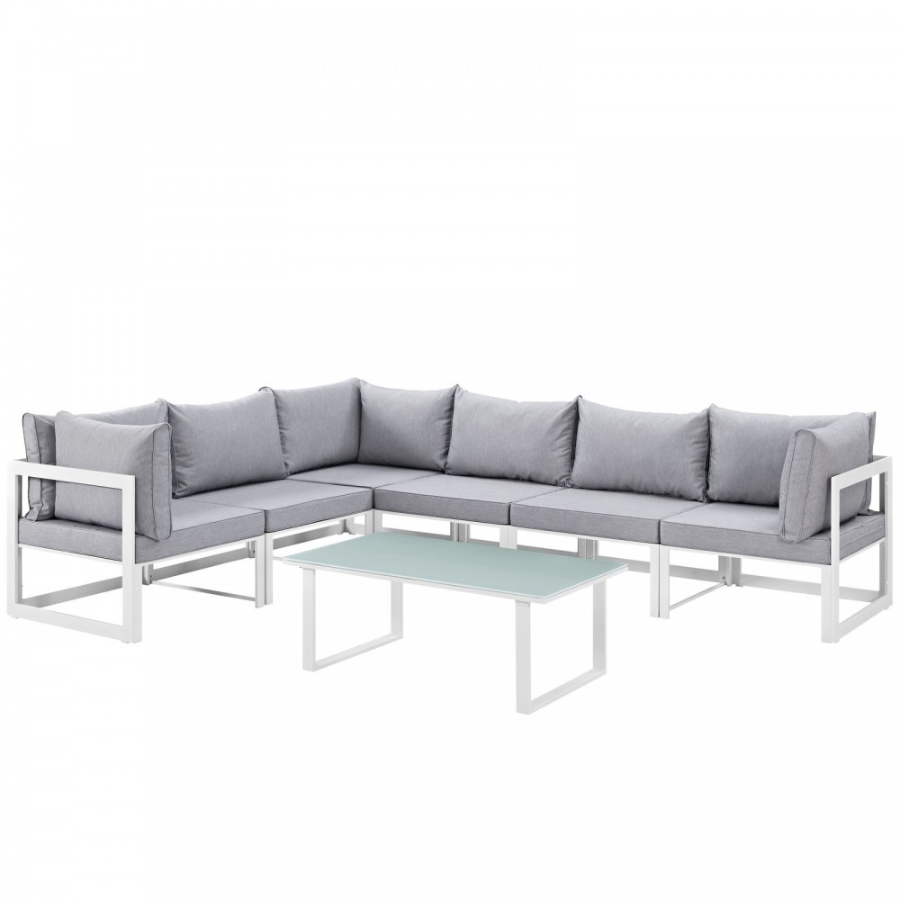 Fortuna 7 Piece Outdoor Patio Sectional Sofa Set