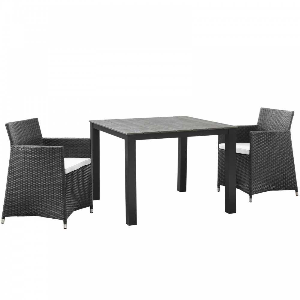 Junction 3 Piece Outdoor Patio Wicker Dining Set