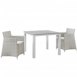 Junction 3 Piece Outdoor Patio Wicker Dining Set