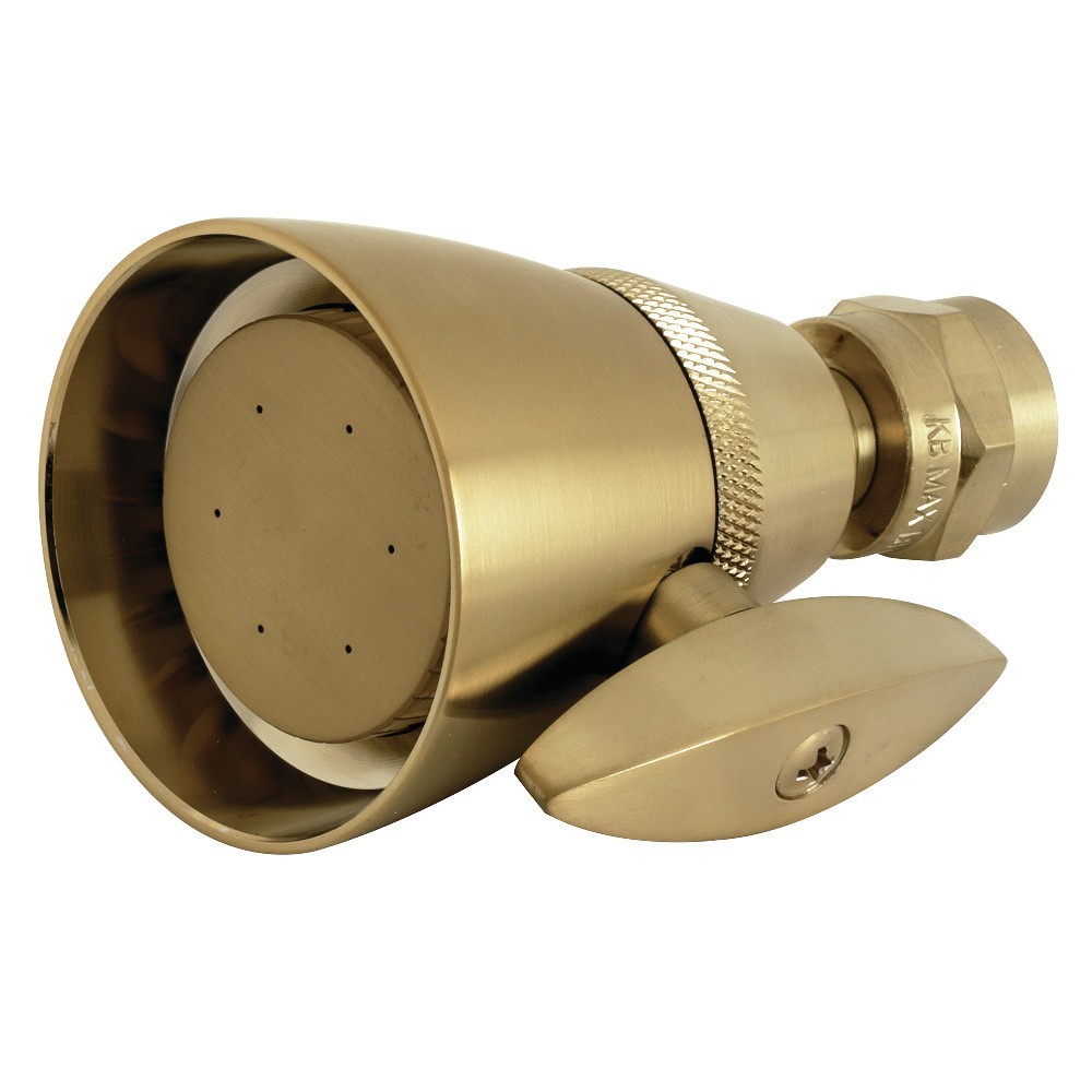 Kingston Brass 2-1/4" O.D. Adjustable Shower Head, Brushed Brass Kingston Brass 2-1/4" O.D. Adjustable Shower Head, Brushed Brass
