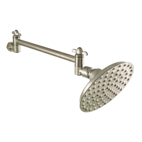 Kingston Brass Victorian 5-1/4 in. Showerhead with 10 in. Shower Arm, Brushed Nickel