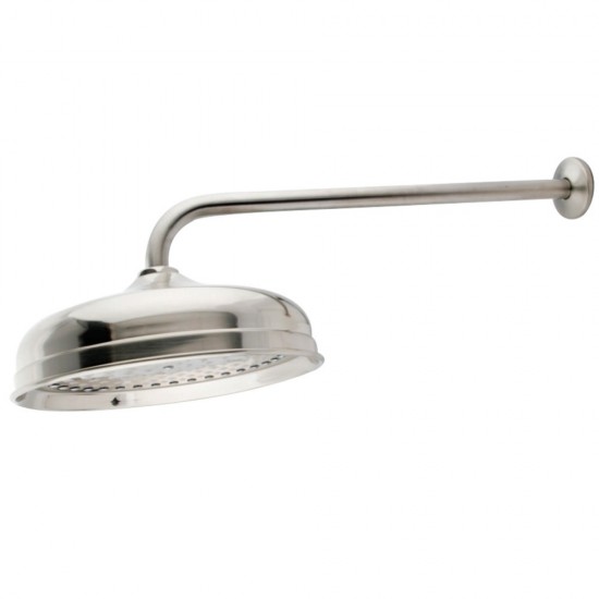 Kingston Brass Trimscape 10 in. Showerhead with 17 in. Shower Arm, Brushed Nickel