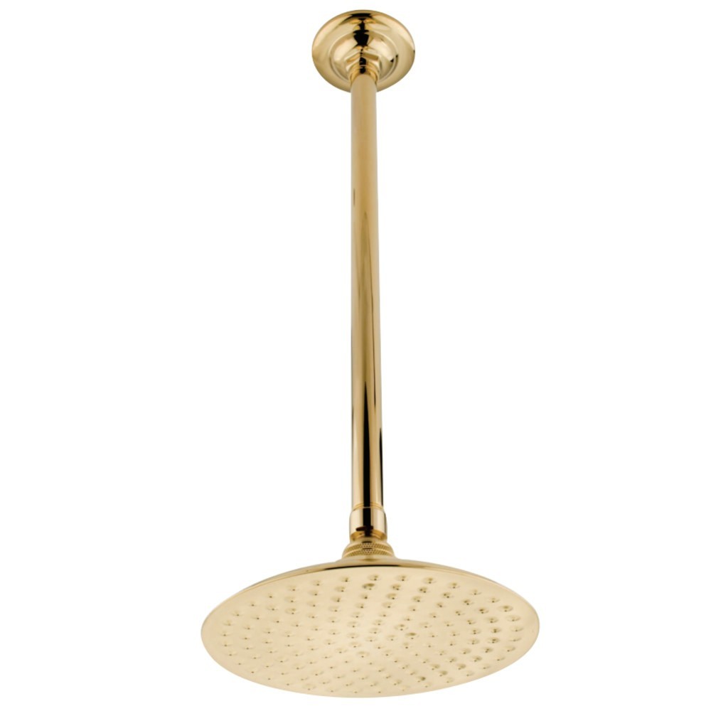 Kingston Brass Trimscape 7-3/4 Inch Showerhead with 17 in. Ceiling Mount Shower Arm, Polished Brass