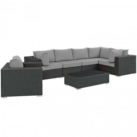 Sojourn 7 Piece Outdoor Patio Sunbrella® Sectional Set