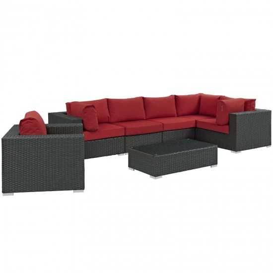 Sojourn 7 Piece Outdoor Patio Sunbrella® Sectional Set