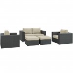 Sojourn 5 Piece Outdoor Patio Sunbrella® Sectional Set