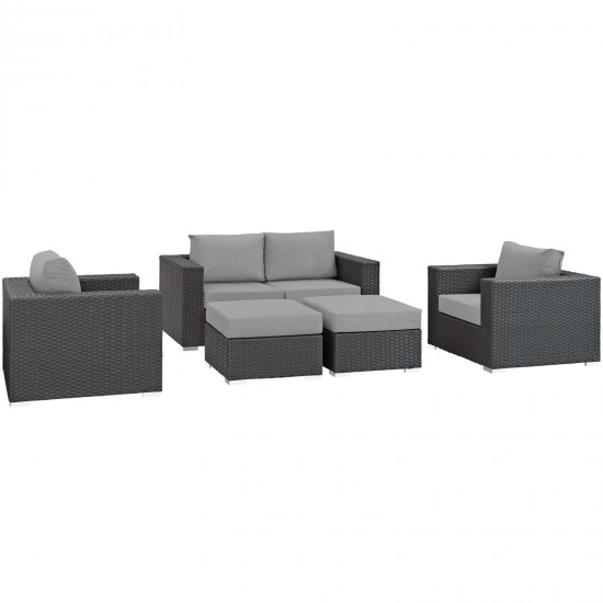 Sojourn 5 Piece Outdoor Patio Sunbrella® Sectional Set