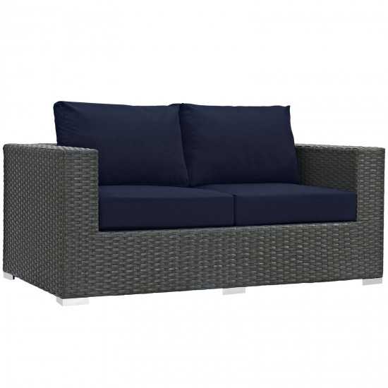 Sojourn 5 Piece Outdoor Patio Sunbrella® Sectional Set