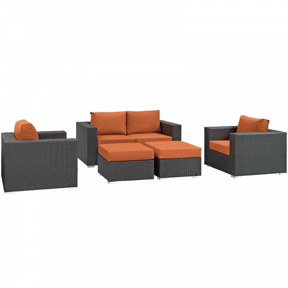 Sojourn 5 Piece Outdoor Patio Sunbrella® Sectional Set Sojourn 5 Piece Outdoor Patio Sunbrella® Sectional Set