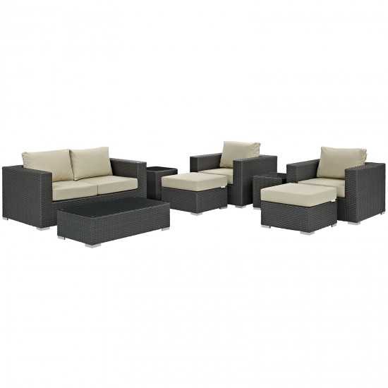 Sojourn 8 Piece Outdoor Patio Sunbrella® Sectional Set