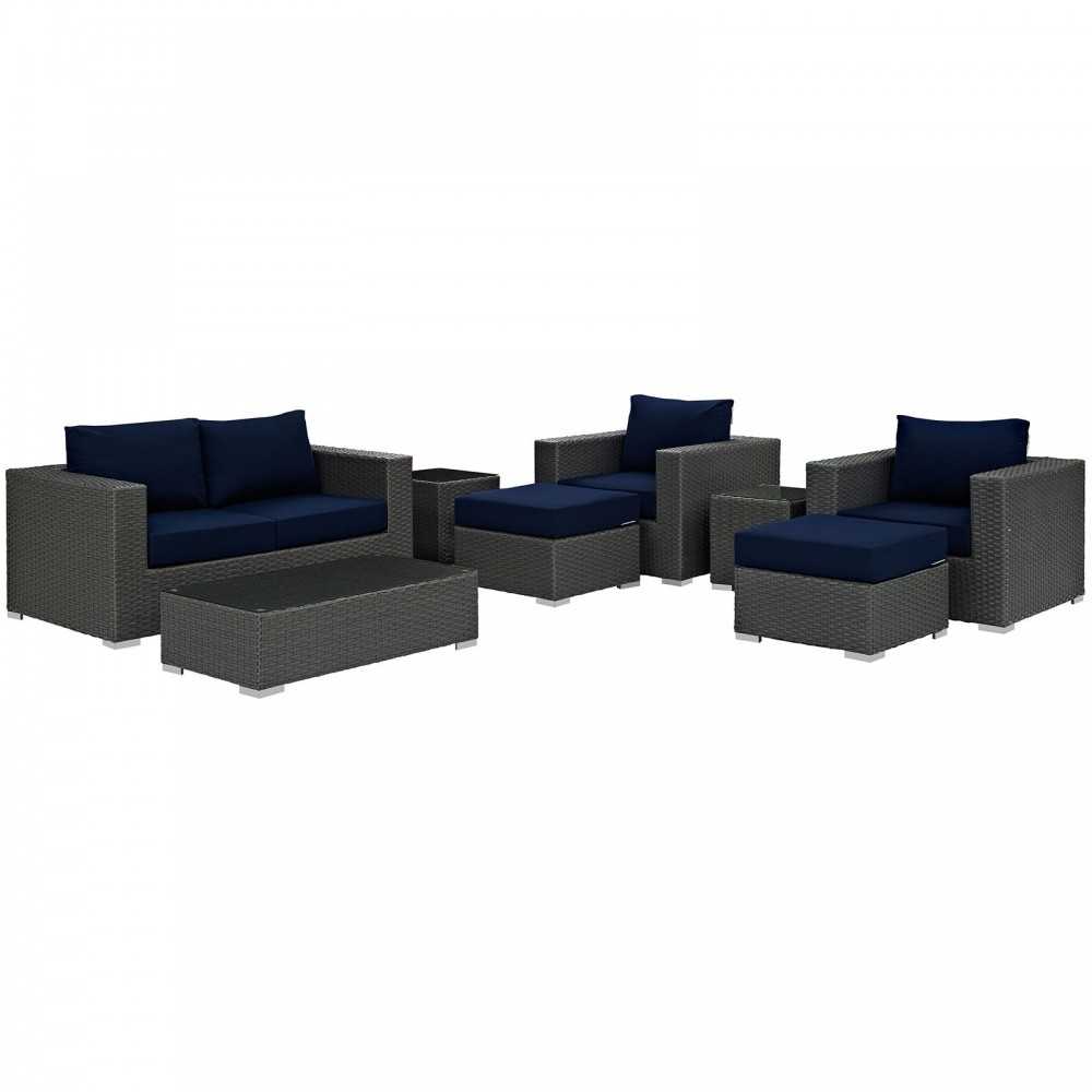 Sojourn 8 Piece Outdoor Patio Sunbrella® Sectional Set Sojourn 8 Piece Outdoor Patio Sunbrella® Sectional Set