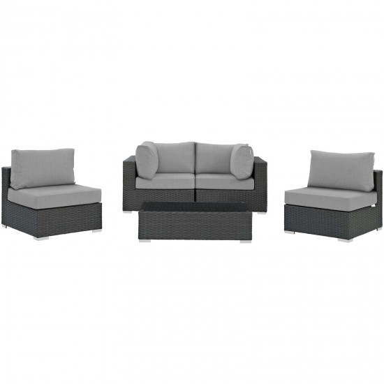 Sojourn 5 Piece Outdoor Patio Sunbrella® Sectional Set