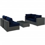 Sojourn 5 Piece Outdoor Patio Sunbrella® Sectional Set