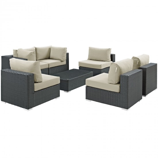 Sojourn 7 Piece Outdoor Patio Sunbrella® Sectional Set