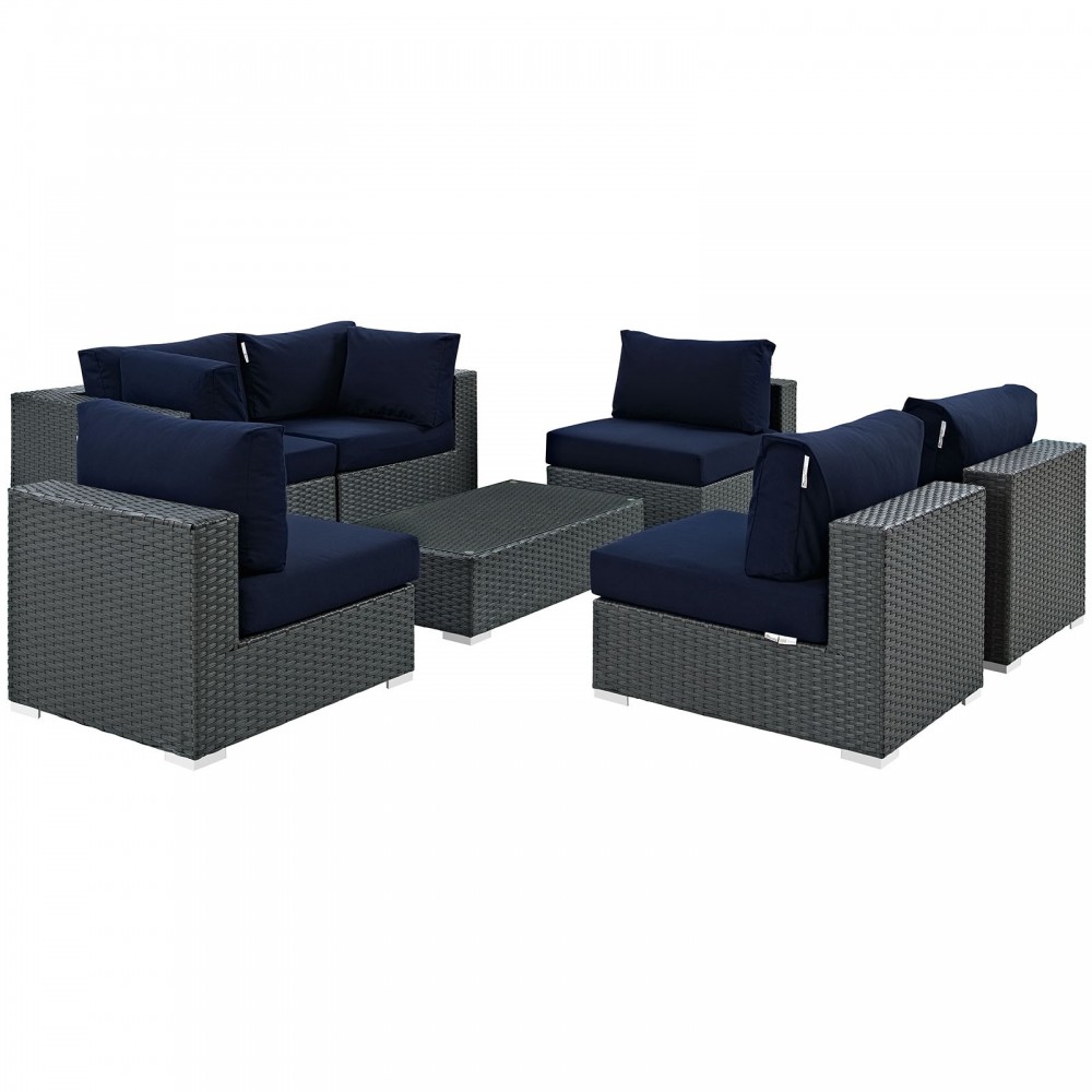 Sojourn 7 Piece Outdoor Patio Sunbrella® Sectional Set Sojourn 7 Piece Outdoor Patio Sunbrella® Sectional Set
