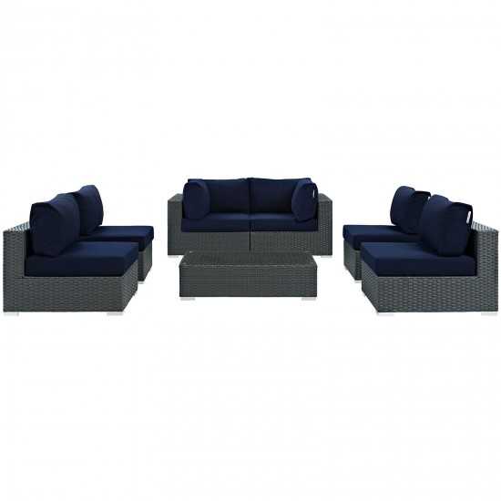 Sojourn 7 Piece Outdoor Patio Sunbrella® Sectional Set