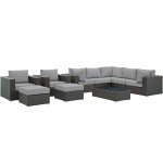 Sojourn 10 Piece Outdoor Patio Sunbrella® Sectional Set