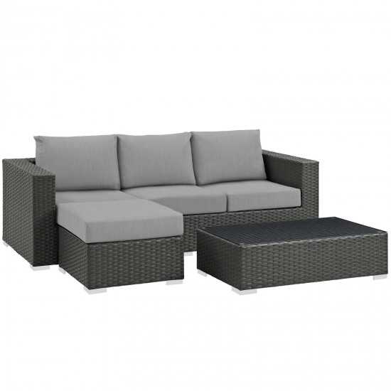 Sojourn 3 Piece Outdoor Patio Sunbrella® Sectional Set