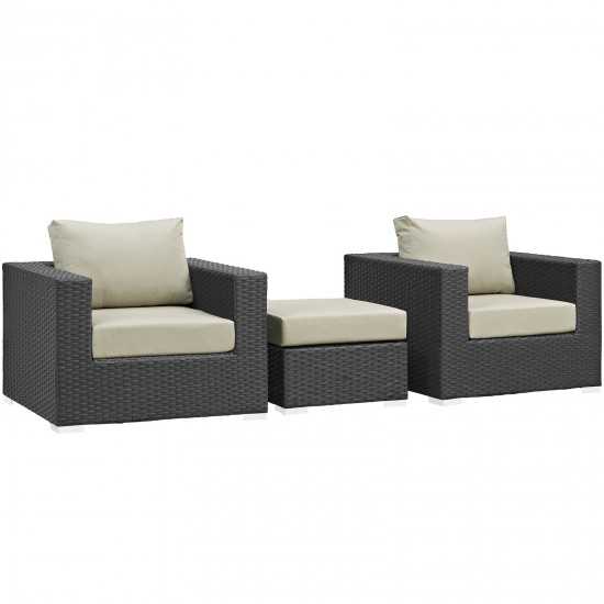 Sojourn 3 Piece Outdoor Patio Sunbrella® Sectional Set