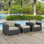 Sojourn 3 Piece Outdoor Patio Sunbrella® Sectional Set