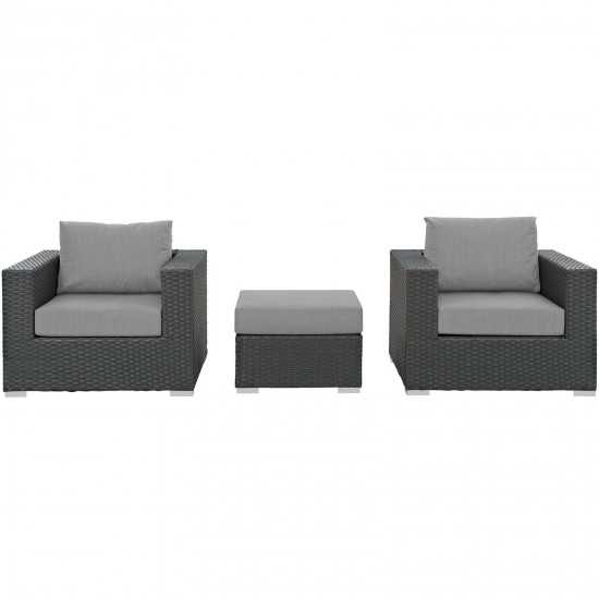 Sojourn 3 Piece Outdoor Patio Sunbrella® Sectional Set