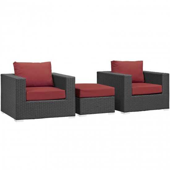 Sojourn 3 Piece Outdoor Patio Sunbrella® Sectional Set