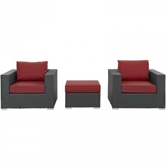 Sojourn 3 Piece Outdoor Patio Sunbrella® Sectional Set