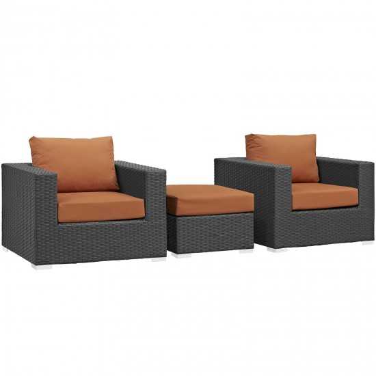 Sojourn 3 Piece Outdoor Patio Sunbrella® Sectional Set