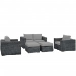 Summon 5 Piece Outdoor Patio Sunbrella® Sectional Set