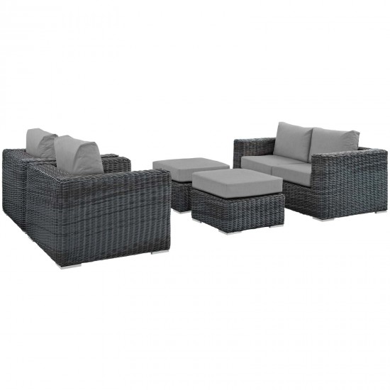 Summon 5 Piece Outdoor Patio Sunbrella® Sectional Set