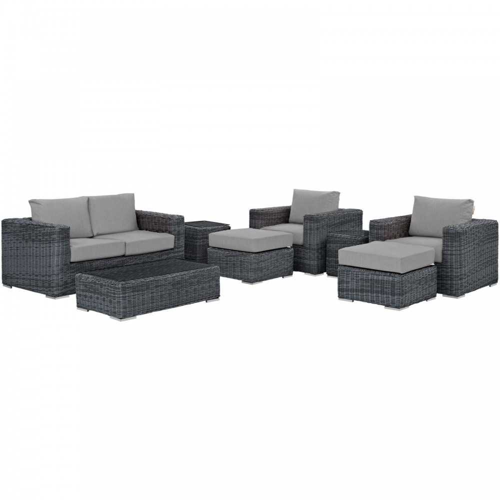 Summon 8 Piece Outdoor Patio Sunbrella® Sectional Set Summon 8 Piece Outdoor Patio Sunbrella® Sectional Set