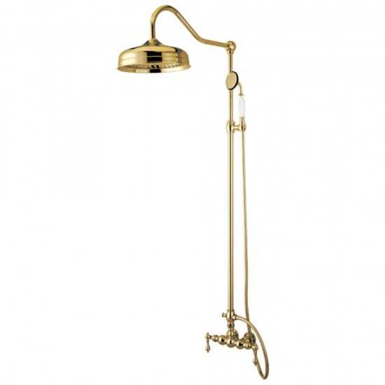 Kingston Brass Vintage Rain Drop Shower System, Polished Brass