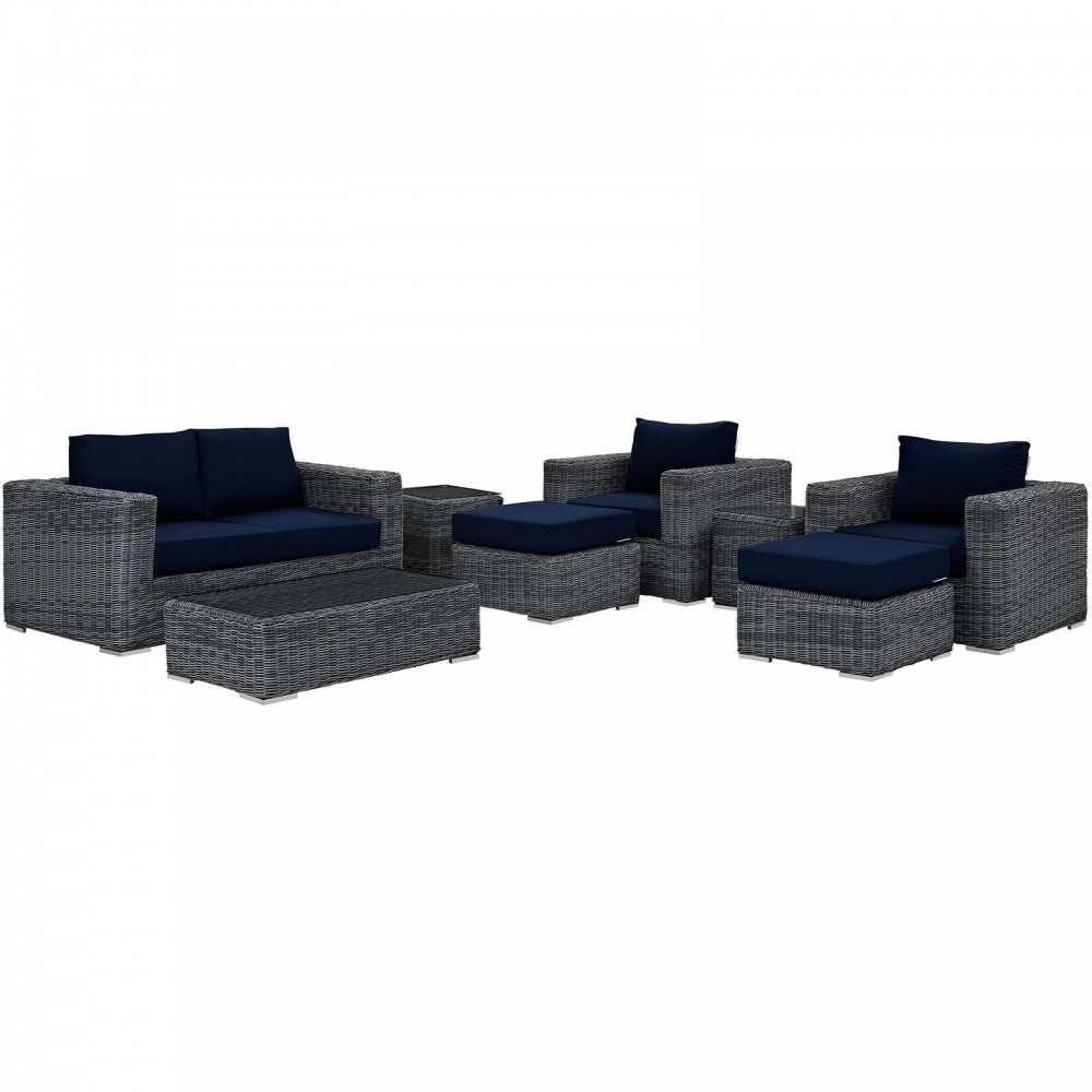 Summon 8 Piece Outdoor Patio Sunbrella® Sectional Set