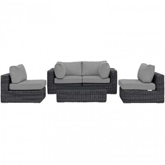 Summon 5 Piece Outdoor Patio Sunbrella® Sectional Set